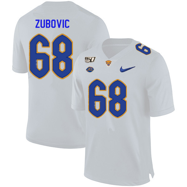 2019 Men #68 Blake Zubovic Pitt Panthers College Football Jerseys Sale-White